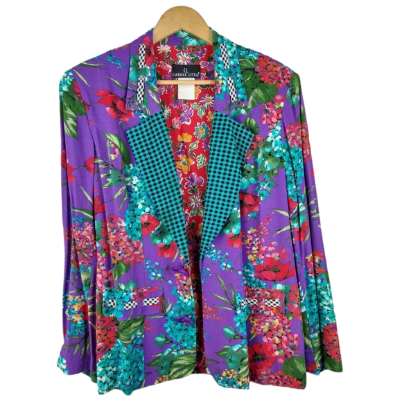 Vintage 90's Patchwork Floral Oversized Blazer - Picture 2 of 5